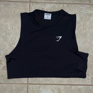 GYMSHARK BLACK CROPPED TANK TOP